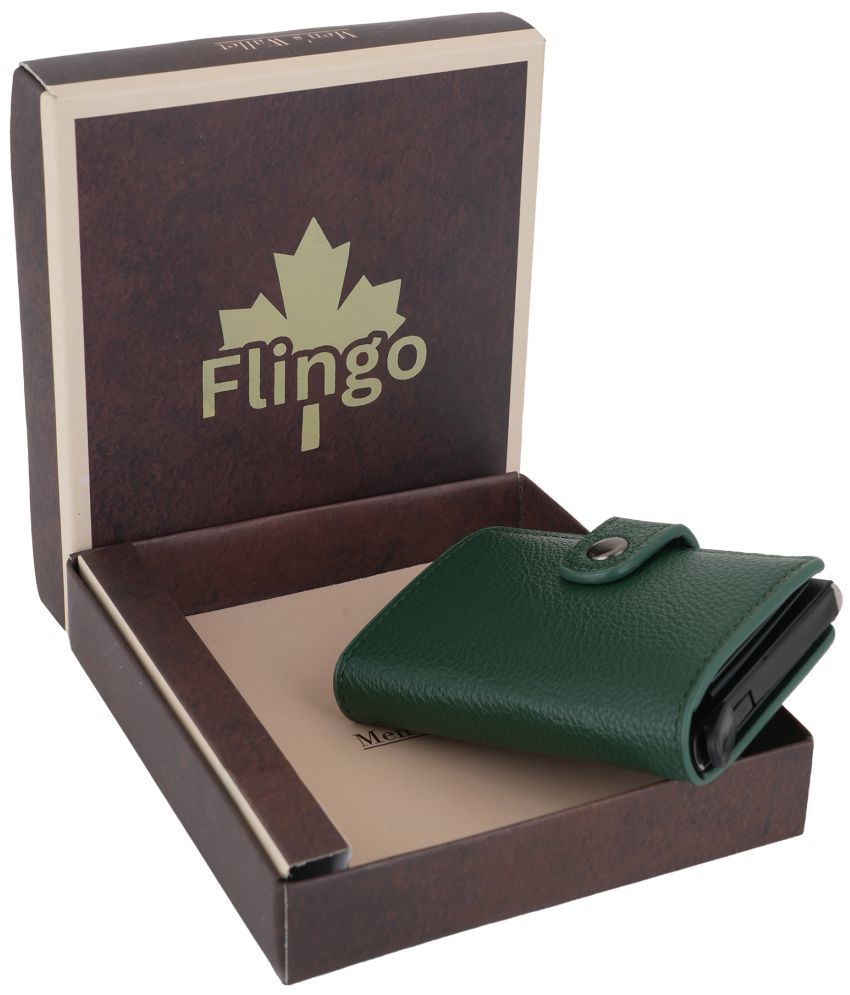     			Flingo Leather Solid Men's Regular Wallet With 5 Slots For Card ( Green , Pack of 1 )