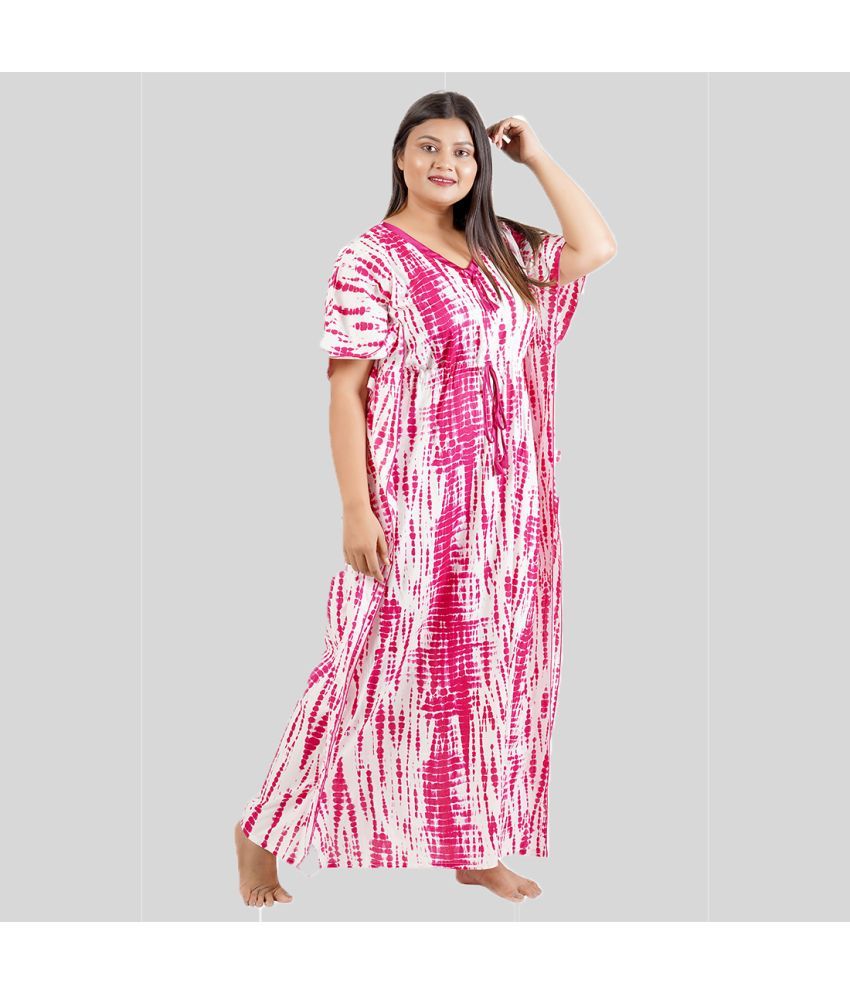     			Gutthi Pink Cotton Blend Women's Nightwear Kaftan Night Dress ( Pack of 1 )