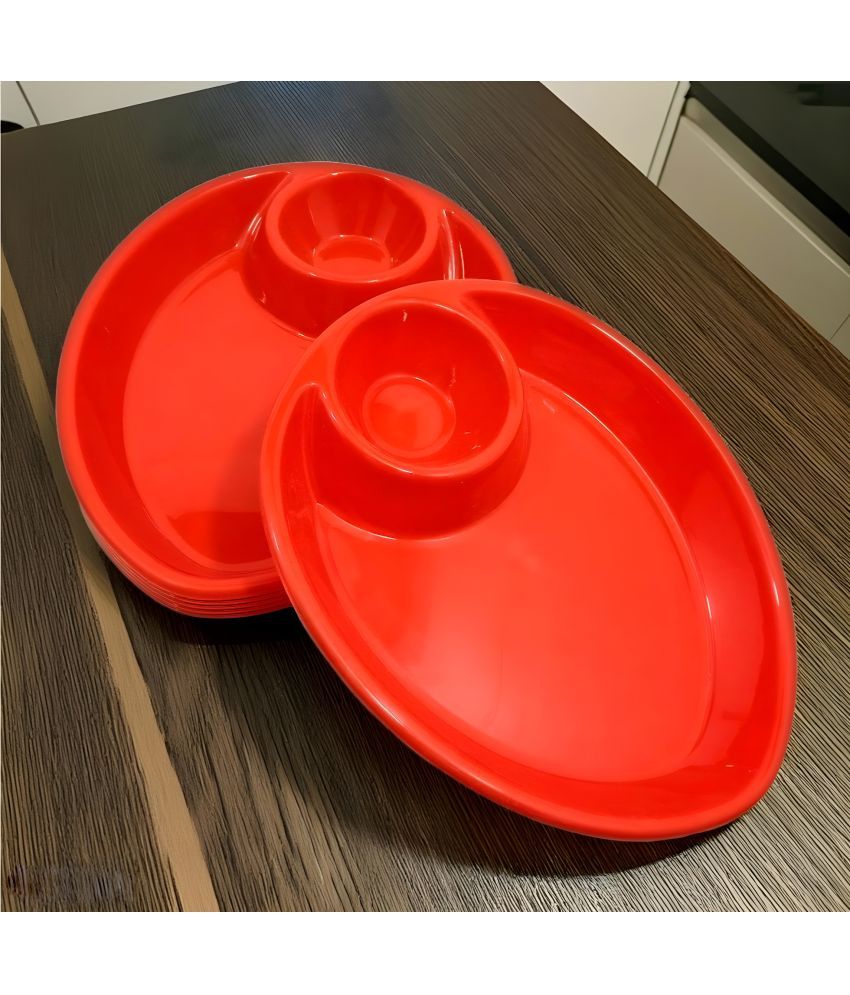     			Inpro 6 Pcs Plastic Red Platter