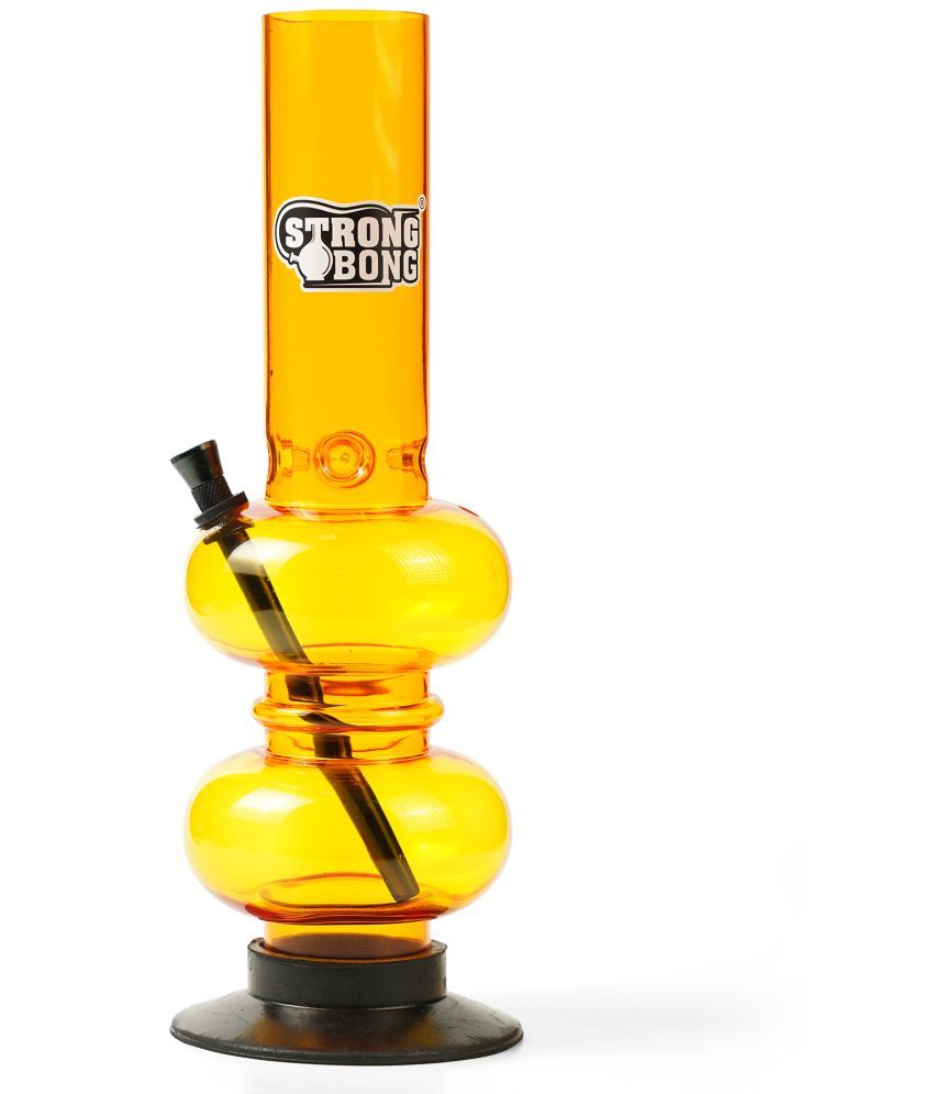     			STRONG BONG 12 Inch Acrylic Bong |With In-Built Ice Cactcher | Double Bubble Design | 50mm Wide Mouth |  Waterpipe - Yellow