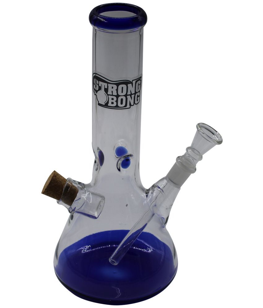     			STRONG BONG Thick Glass Beaker Ice Bong | Size 10" (25cm) | With In-Built Air-tight Herb Storage |  Waterpipe | Clear