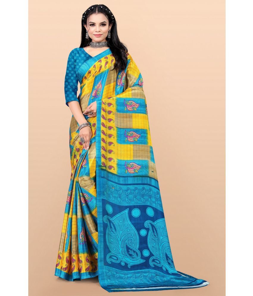     			Vibhagyaa Crepe Printed Saree With Blouse Piece ( Multicolor , Pack of 1 )