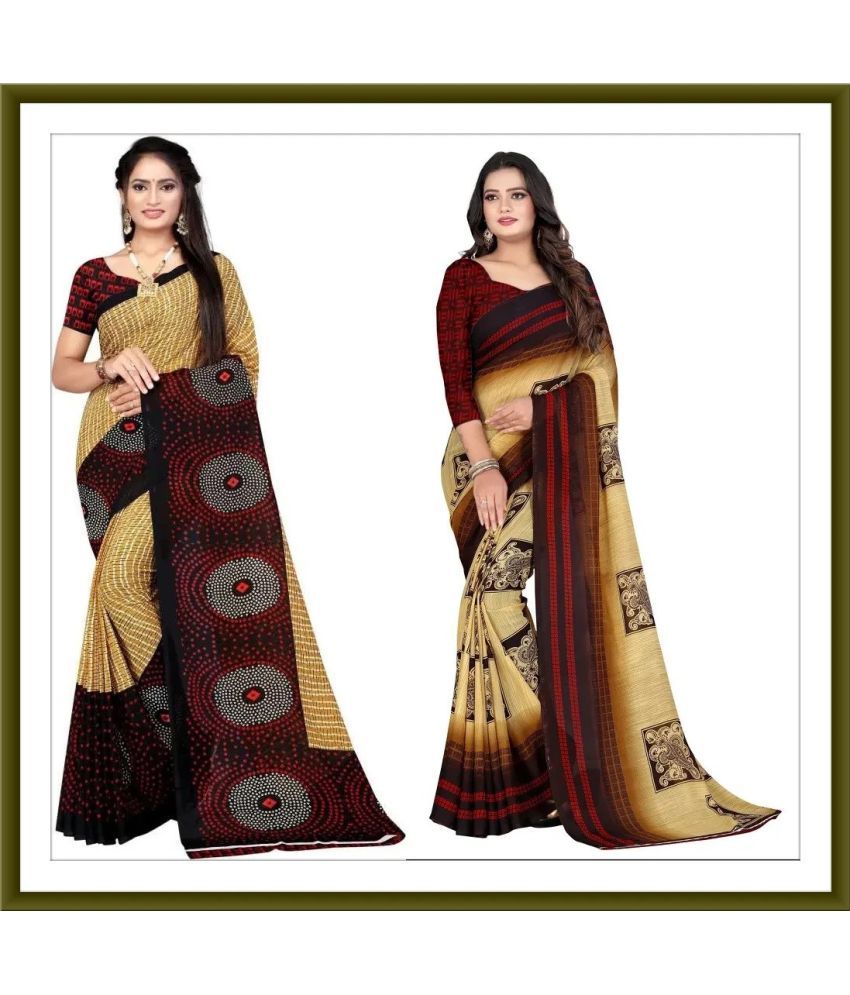     			Vibhagyaa Georgette Printed Saree With Blouse Piece ( Multicolor , Pack of 1 )