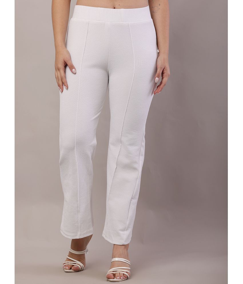     			risemax Pack of 1 Polyester Regular Women's Casual Pants ( White )