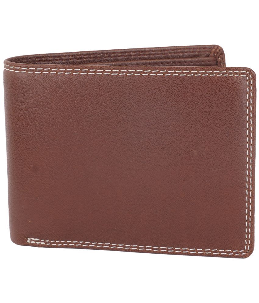     			Flingo Leather Solid Men's Regular Wallet With 5 Slots For Card ( Tan , Pack of 1 )