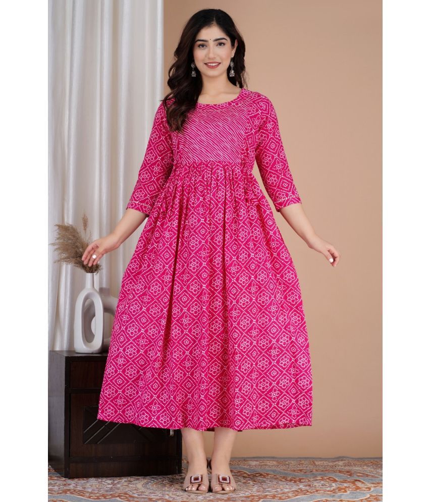     			Nevisha Style Pink Cotton Maternity Kurta Single