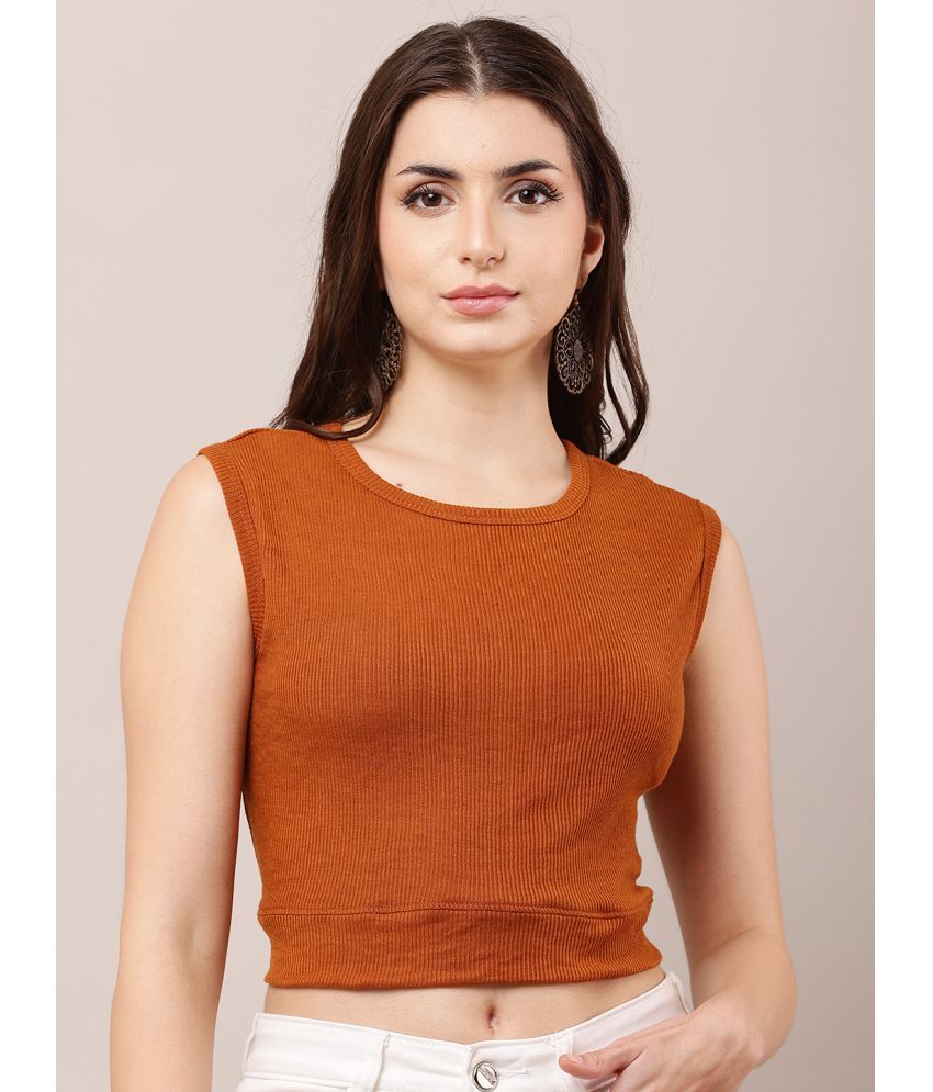     			RC NEOEN Brown Viscose Women's Crop Top ( Pack of 1 )