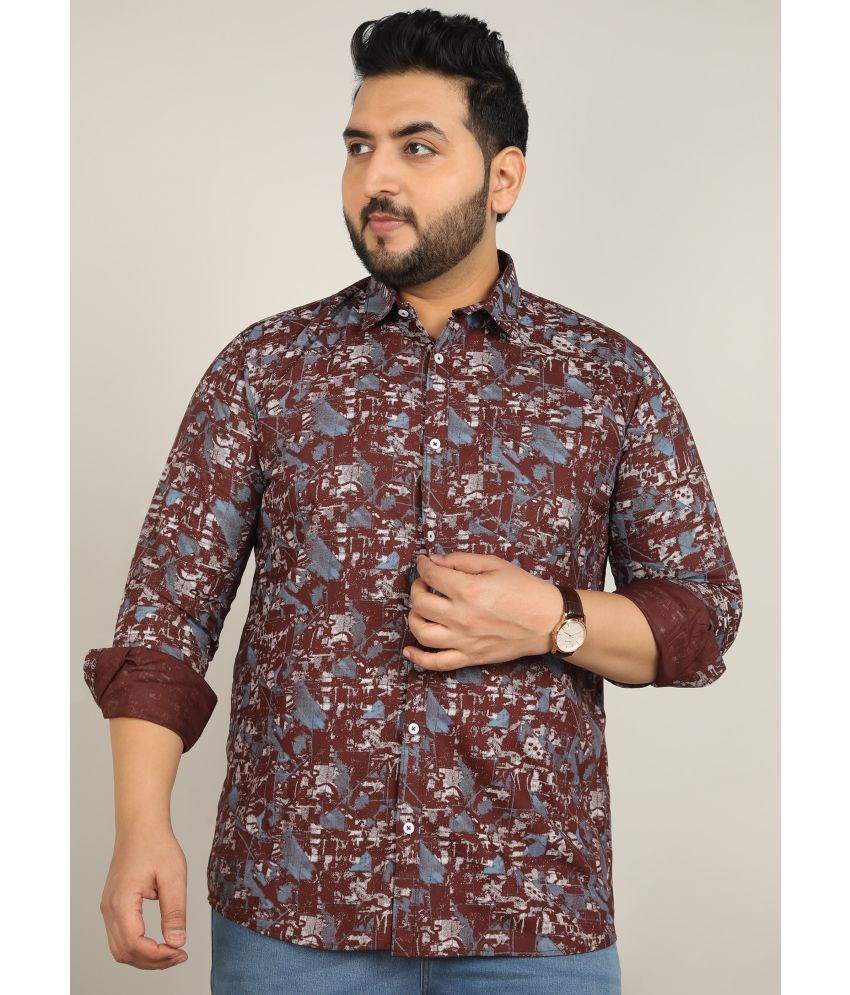     			adwynpeter 100% Cotton Regular Fit Printed Full Sleeves Men's Casual Shirt - Maroon ( Pack of 1 )