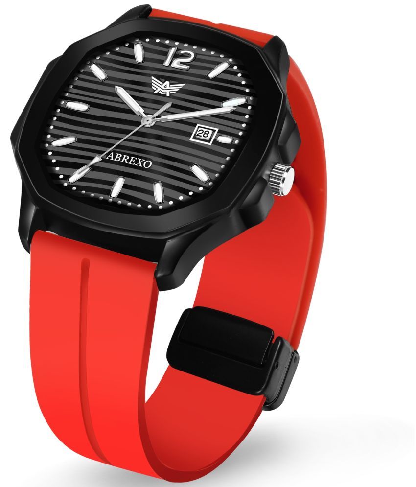     			Abrexo Red Silicon Analog Men's Watch