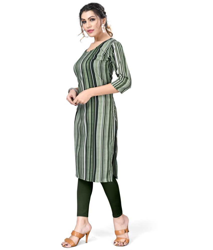     			AK FASHION MALL Pack of 1 Crepe Printed Straight Women's Kurti - ( Multicolor )