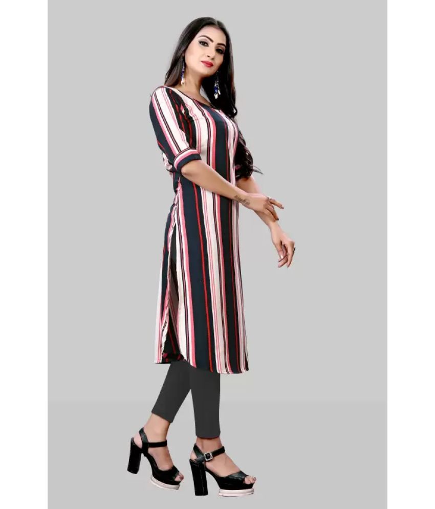     			AK FASHION MALL Pack of 1 Crepe Printed Straight Women's Kurti - ( Multicolor )