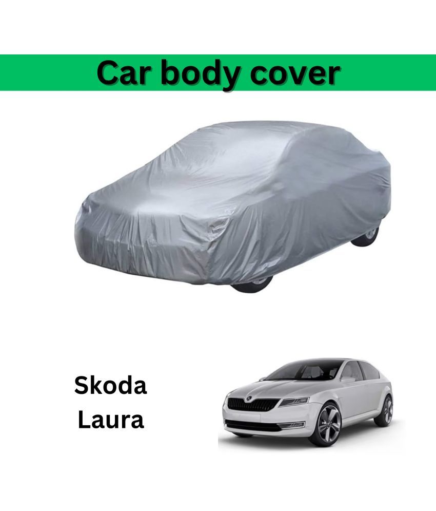     			AKSMIT Car Body Cover for Skoda All Car Models Without Mirror Pocket ( Pack of 1 ) , Silver