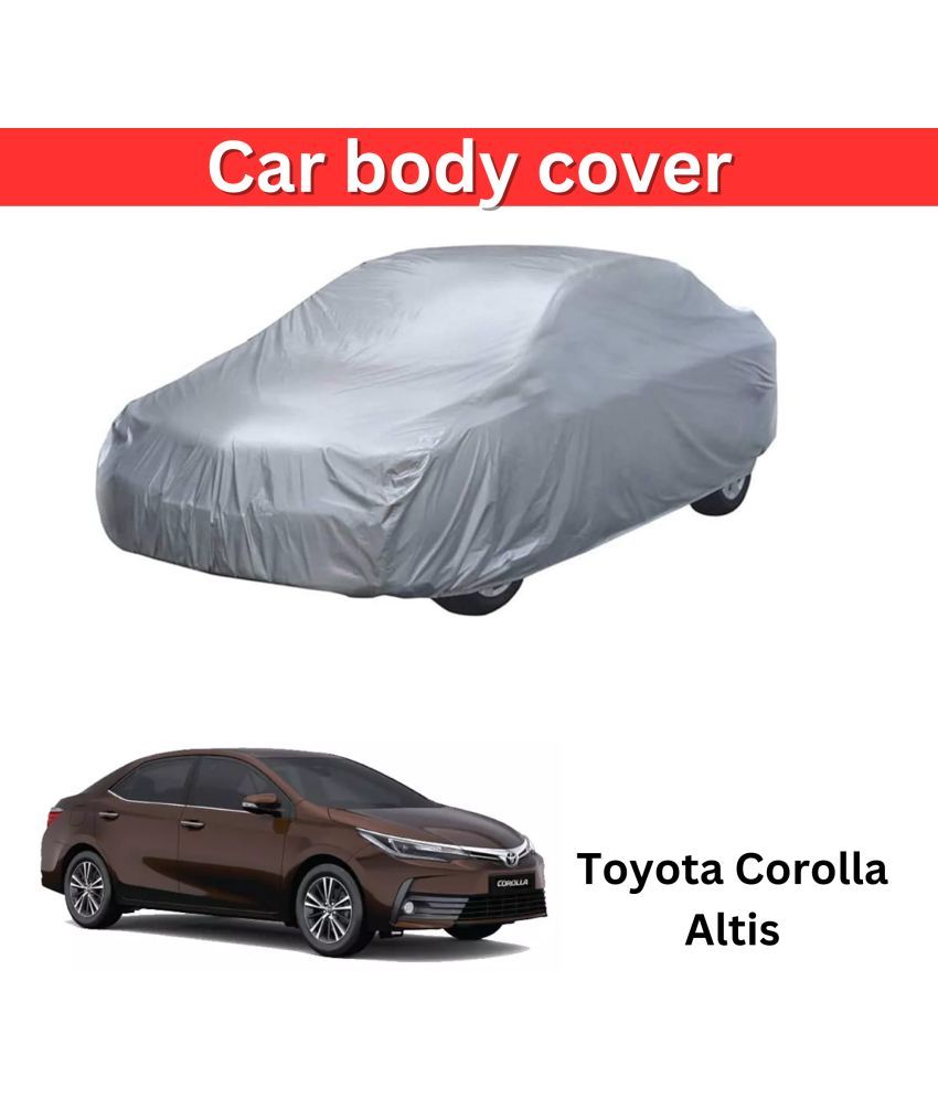     			AKSMIT Car Body Cover for Toyota All Car Models Without Mirror Pocket ( Pack of 1 ) , Silver