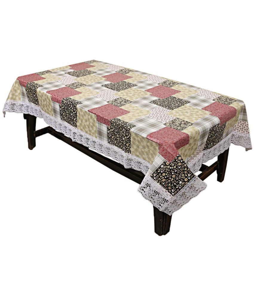     			CreadCraft Printed PVC 4 Seater Rectangle Table Cover ( 105 x 102 ) cm Pack of 1 Multicolor