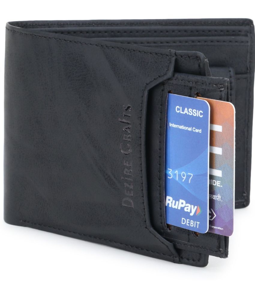     			Dezire Crafts PU Self Design Men's Regular Wallet With 8 Slots For Card ( Black , Pack of 1 )