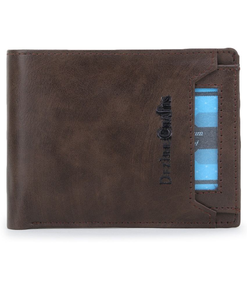     			Dezire Crafts PU Self Design Men's Regular Wallet With 8 Slots For Card ( Brown , Pack of 1 )