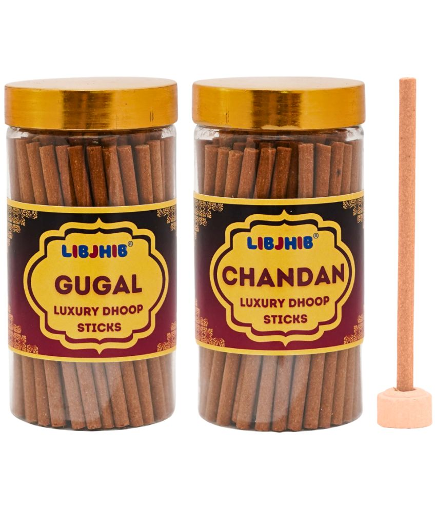     			Libjhib Incense Dhoop Sticks Guggal,Chandan 120 gm ( Pack of 2 )