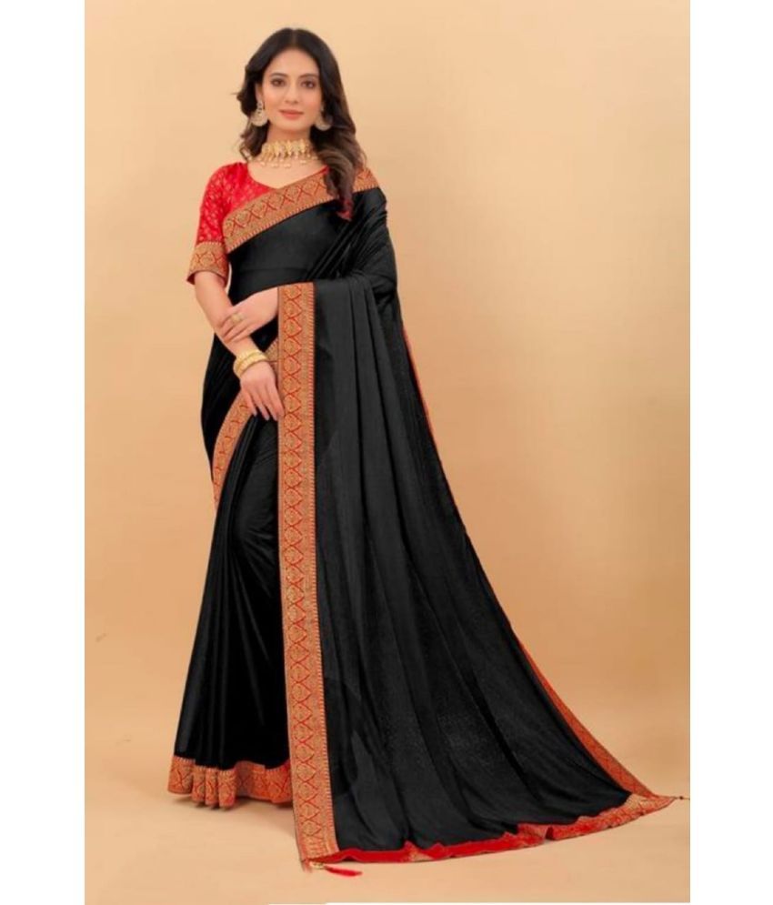     			SHANTABA EXPORT Georgette Solid Saree With Blouse Piece ( Black , Pack of 1 )