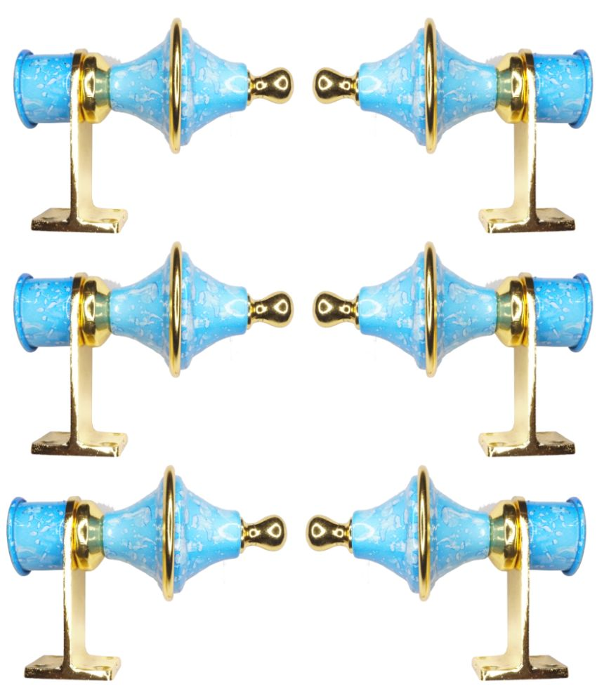     			Sun Shield Blue Wrought Iron Single Rod Bracket ( Pack of 6 )