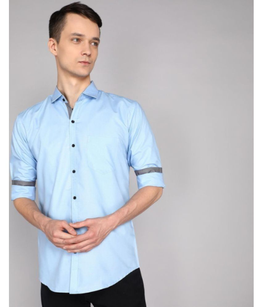     			VERTUSY Cotton Blend Regular Fit Solids Full Sleeves Men's Casual Shirt - Light Blue ( Pack of 1 )