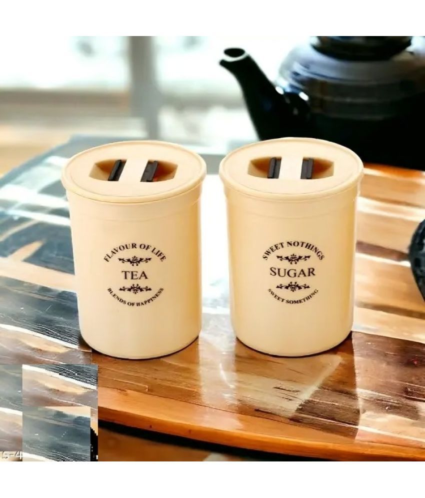     			WARMFLOW TEA  SUGAR CONTAINER Plastic Cream Tea/Coffee/Sugar Container ( Set of 2 )