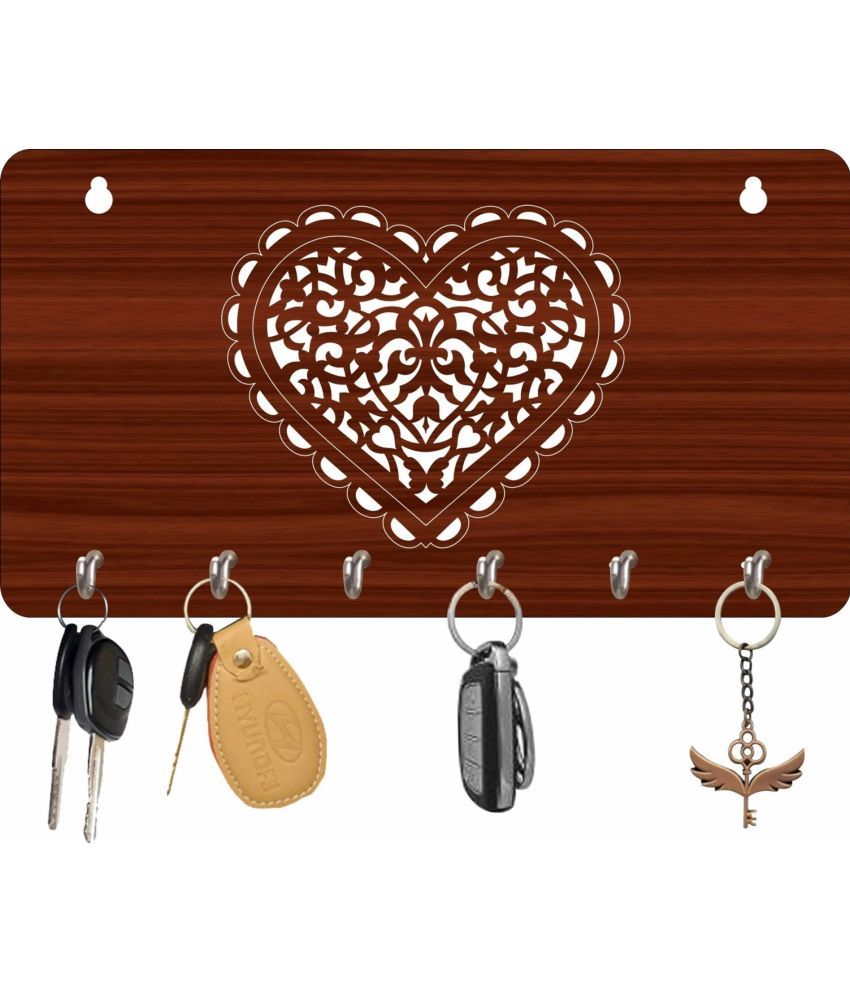     			shivaira Brown Wood Key Holder - Pack of 1