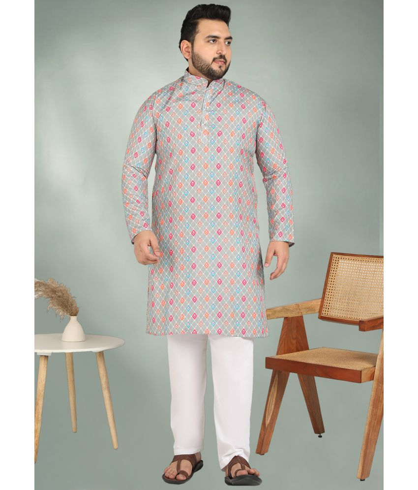     			ADWYN PETER Grey Cotton Men's Regular Kurta ( Pack of 1 )