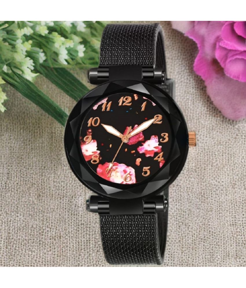     			Cosmic Black Resin Analog Womens Watch