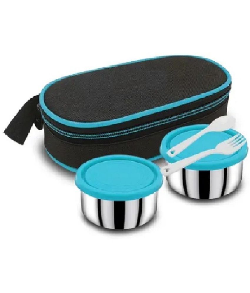     			Dynore Lunch Box With Bag Stainless Steel Lunch Box 2 - Container ( Pack of 1 )