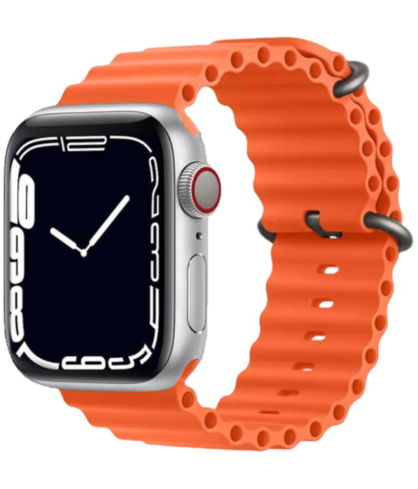     			FD1 AMOLED Sim Calling Smart Watch with Silicone Strap Upto 24 hours Backup ( Orange )