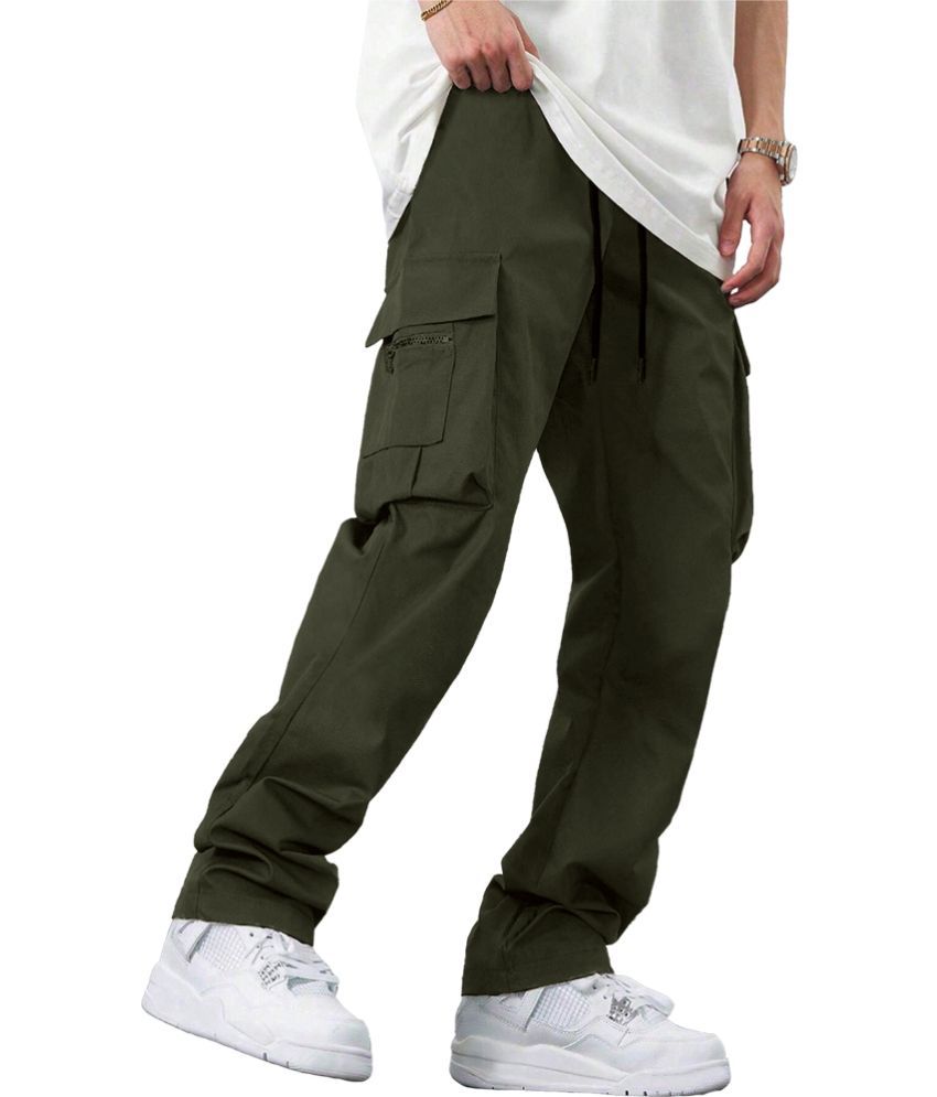     			HISCRAVES Regular Flat Men's Cargos - Dark Green ( Pack of 1 )