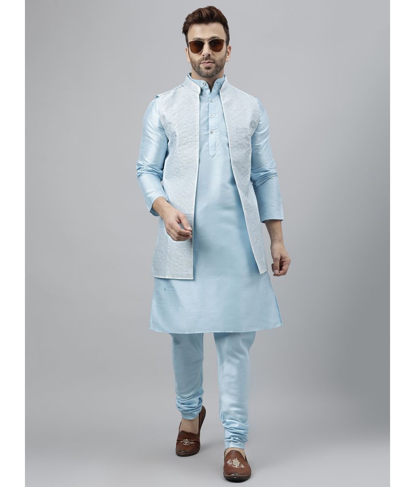     			Hangup Sea Green Viscose Regular Fit Men's Kurta Pyjama Set ( Pack of 1 )