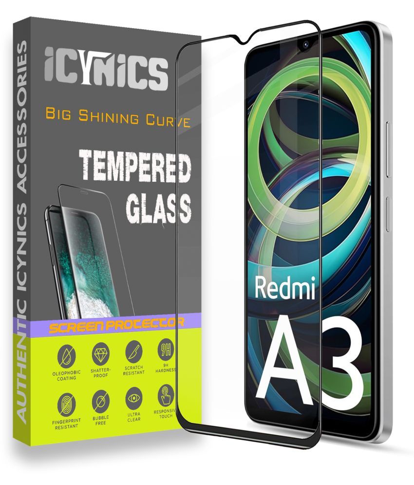     			Icynics Tempered Glass Compatible For Redmi A3 ( Pack of 1 )