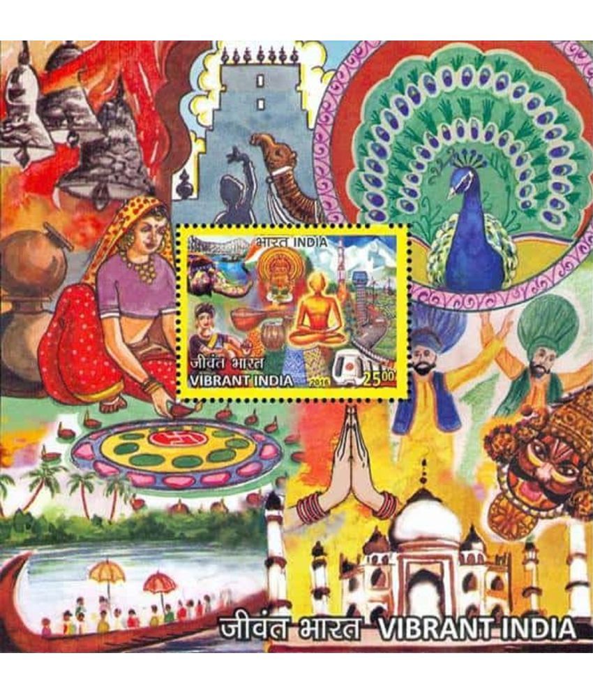     			India Miniature Stamp Sheet of Vibrant India 2016 Mint Unhinged