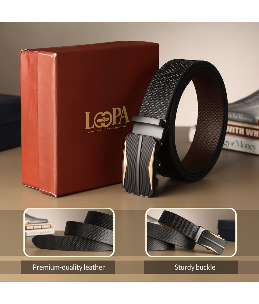     			Loopa - Black 100% Leather Men's Formal Belt ( Pack of 1 )