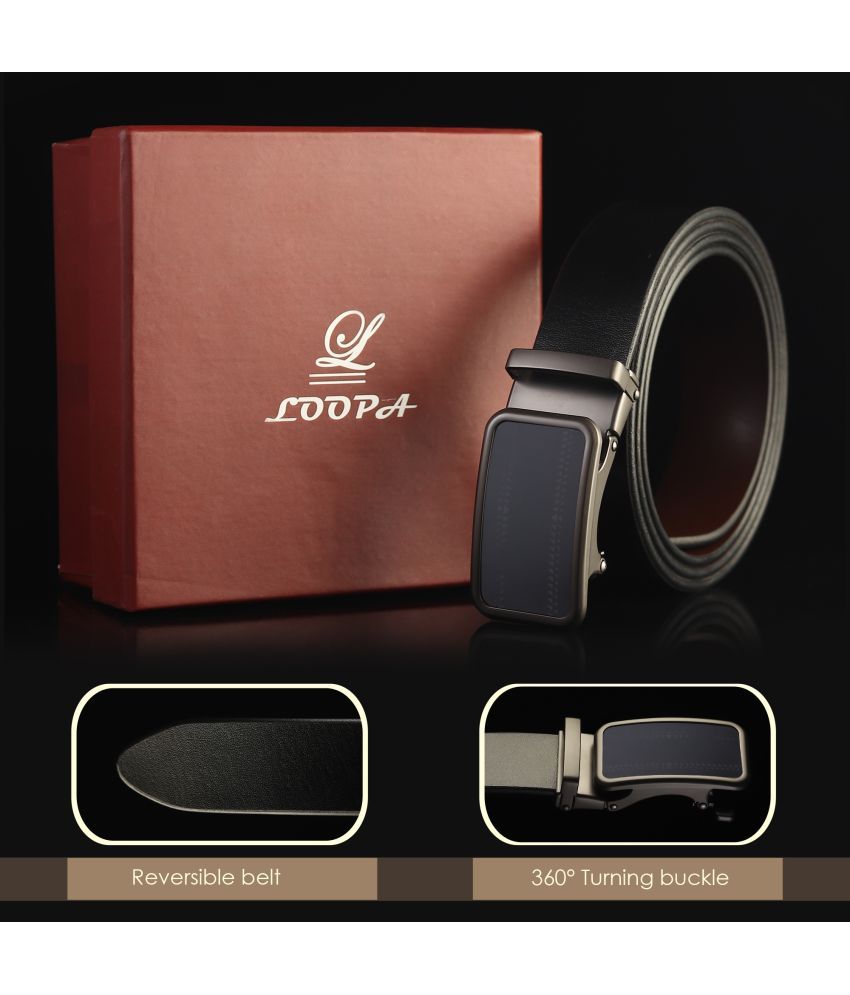     			Loopa - Black 100% Leather Men's Formal Belt ( Pack of 1 )