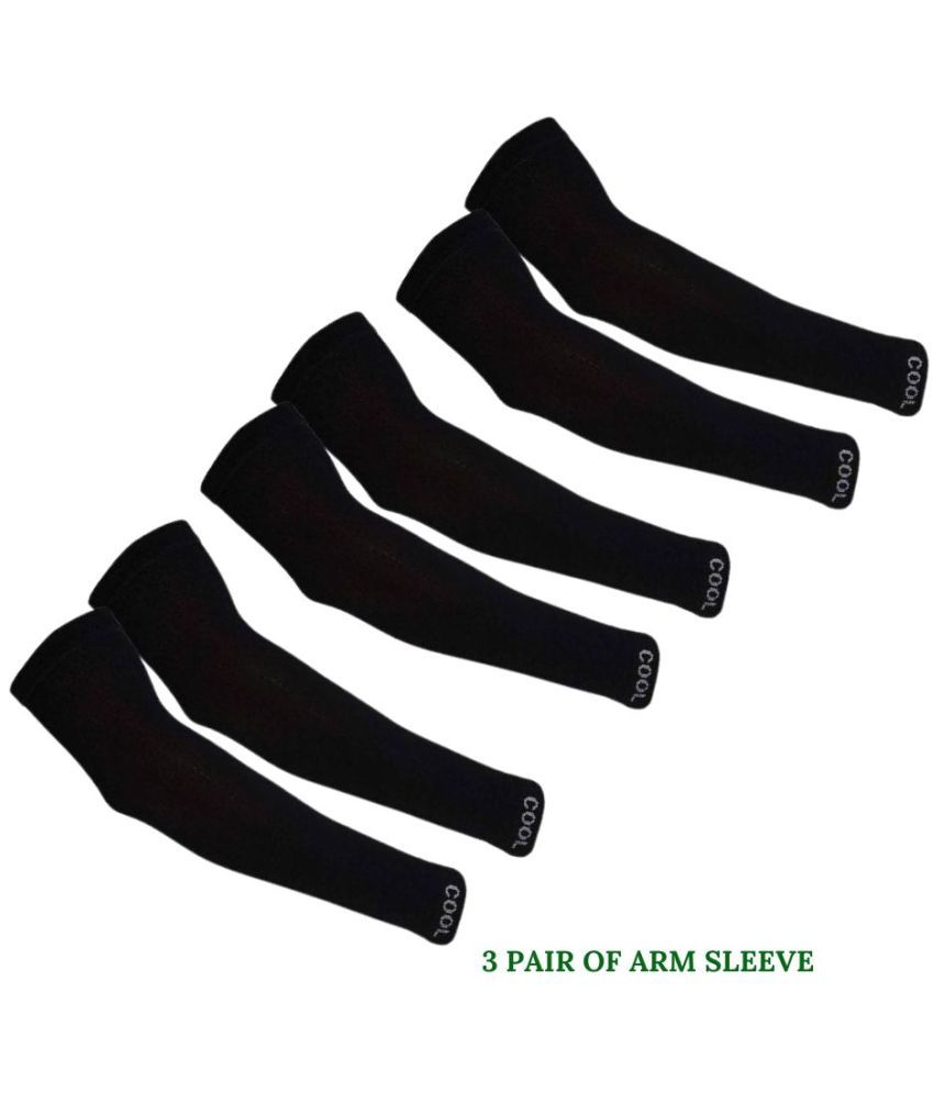     			MANSUDH Black Solid Riding Sleeves ( Set of 3 )