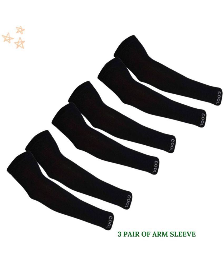     			MANSUDH Black Solid Riding Sleeves ( Set of 3 )