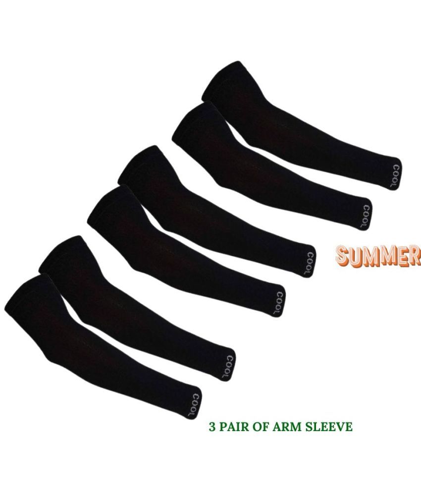     			MANSUDH Black Solid Riding Sleeves ( Set of 3 )