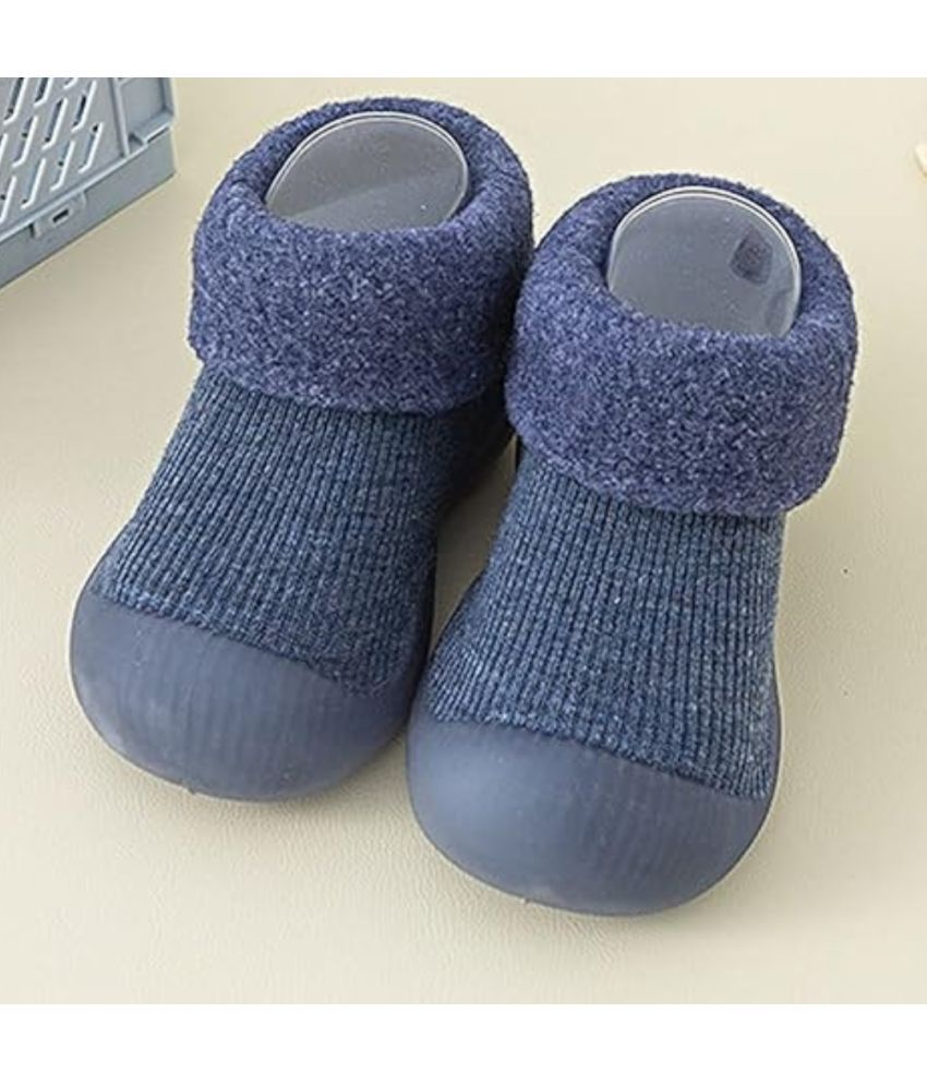     			Neska Moda - Blue Booties For Baby Boy & Baby Girl 6-12 Months ( Pack of 1 )