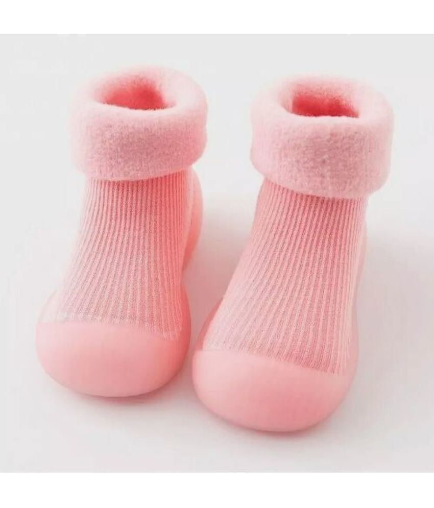     			Neska Moda - Pink Booties For Baby Boy & Baby Girl 6-12 Months ( Pack of 1 )