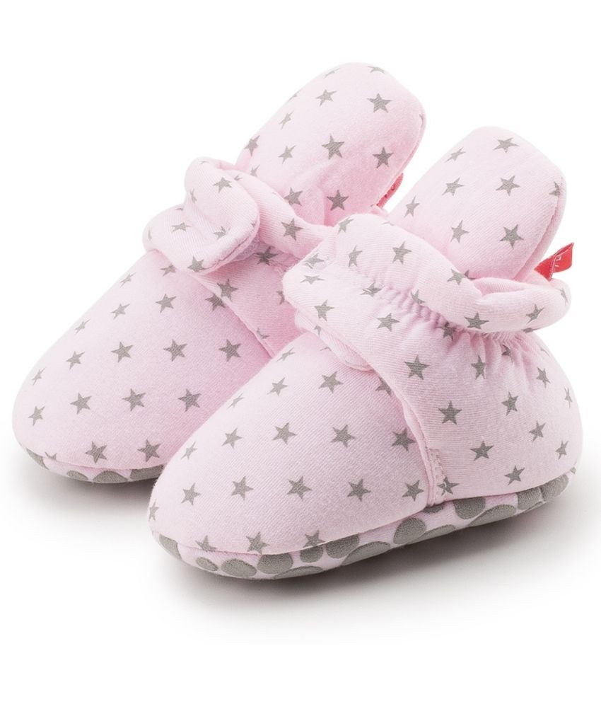     			Neska Moda - Pink Booties For Baby Boy & Baby Girl 6-12 Months ( Pack of 1 )