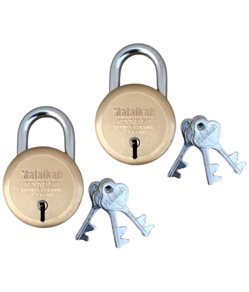     			Round 50mm Double Locking 7 Lever With 3 Keys Round Padlock