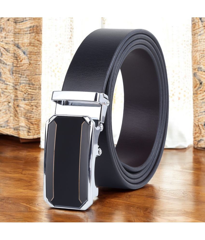     			SUNSHOPPING - Black 100% Leather Men's Reversible Belt ( Pack of 1 )