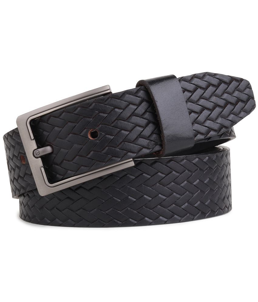     			SUNSHOPPING - Black 100% Leather Men's Formal Belt ( Pack of 1 )