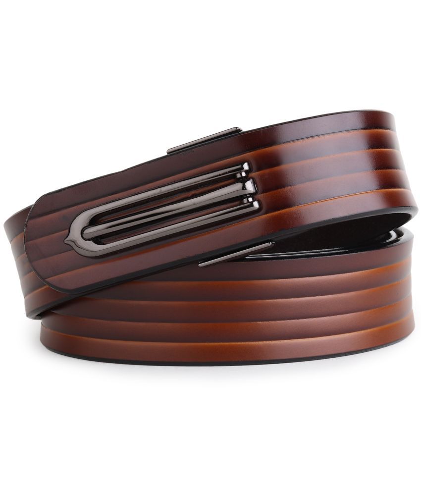     			SUNSHOPPING - Brown 100% Leather Men's Formal Belt ( Pack of 1 )