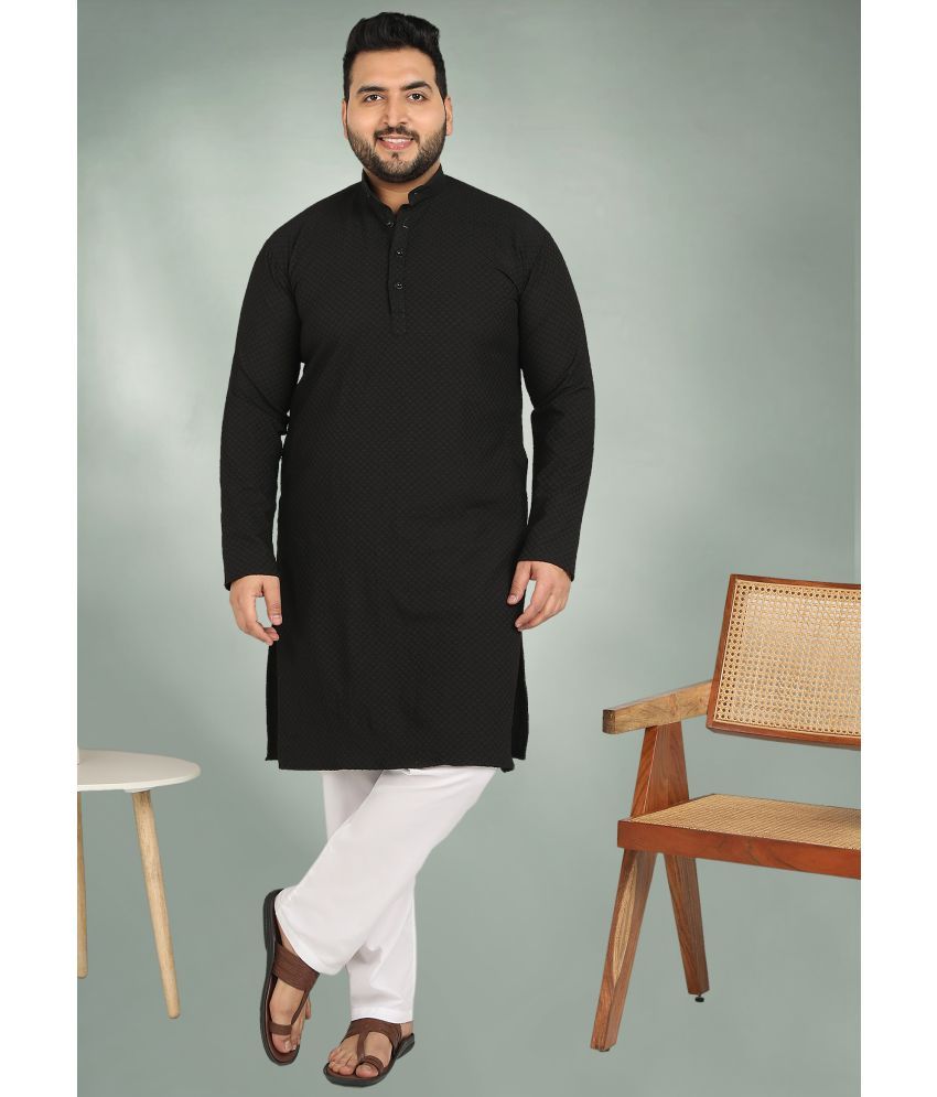     			adwynpeter Black Cotton Men's Regular Kurta ( Pack of 1 )