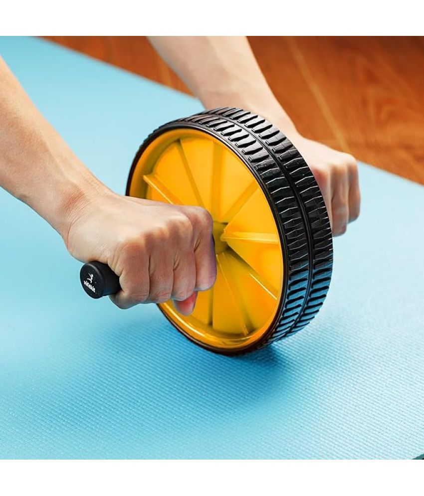     			2 Wheel Ab Roller, Handles Abdominal Wheel Exercise Roller with Pad Fitness Equipment Ab Wheel Double Wheel, Strengthens Arms, Abs, Back, Chest & Tones Body, Home Workouts