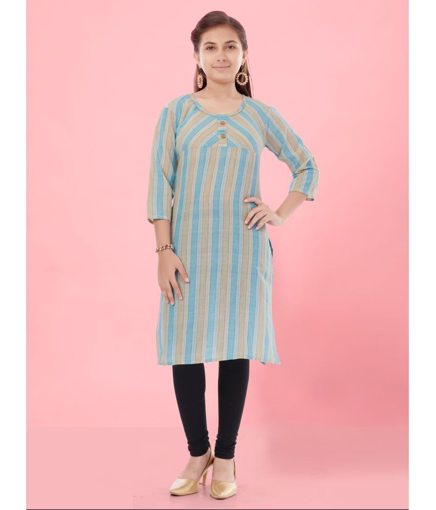     			Aarika Girls Cotton Straight Kurti ( Pack of 1 , Sky Blue )