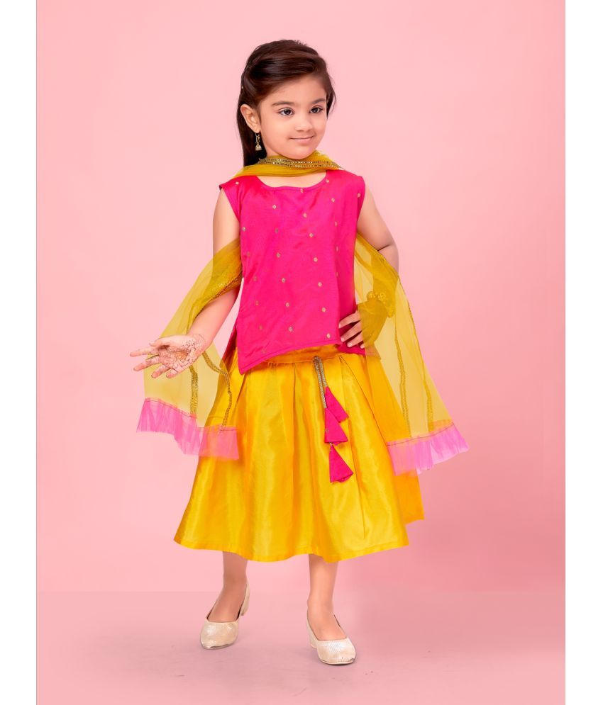     			Aarika Silk Lehenga Choli Set For Girls ( Pack of 1 , Pink )